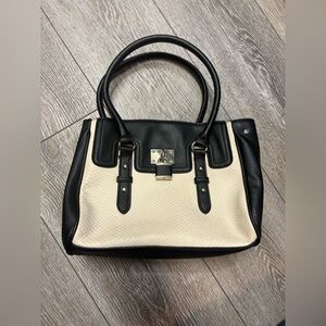 Mossimo Elegant Black and Cream Handbag